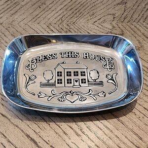 Bless this house silver tray decor